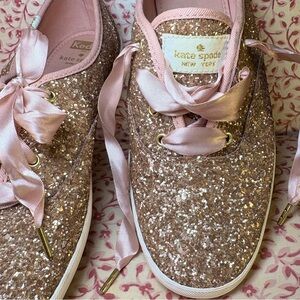 Keds x Kate Spade Sparkle Sneakers - Pink and Gold